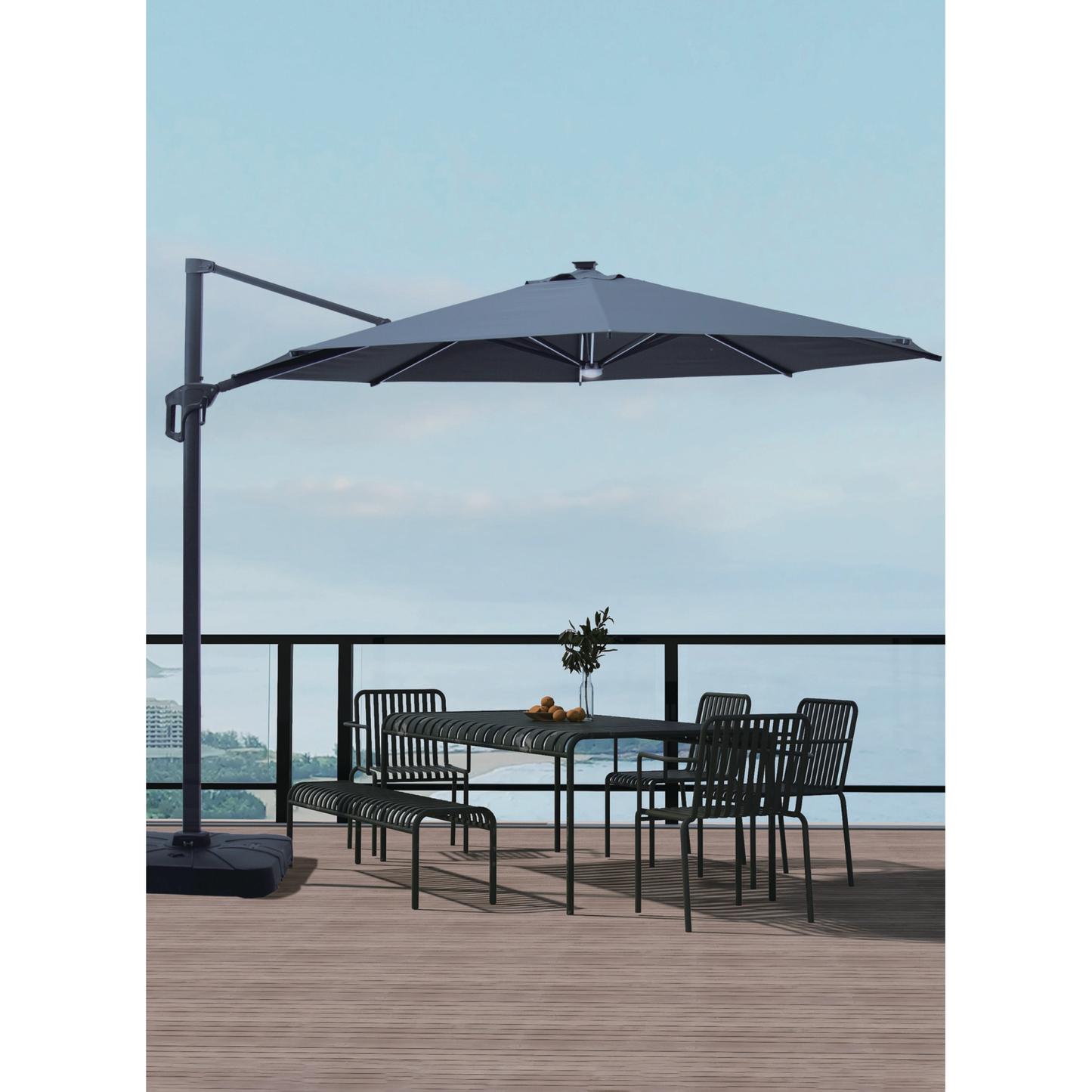 10 Feet Outdoor Patio umbrella with Bright Solar LED Lights