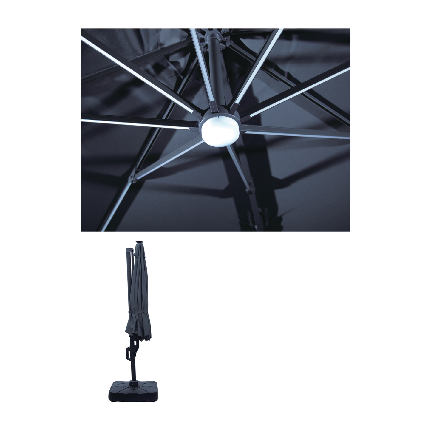 10 Feet Outdoor Patio umbrella with Bright Solar LED Lights