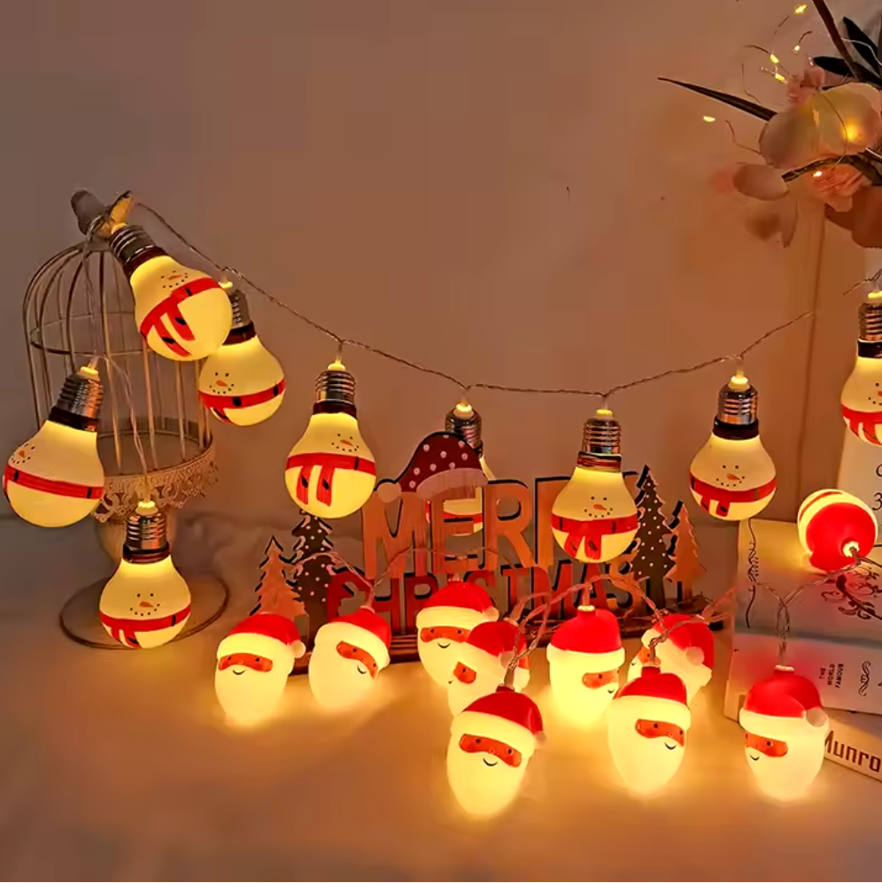SLSL012-Christmas Decoration Supplies New Led Gift Light String snowman Christmas Cane Christmas Hat Christmas stocking