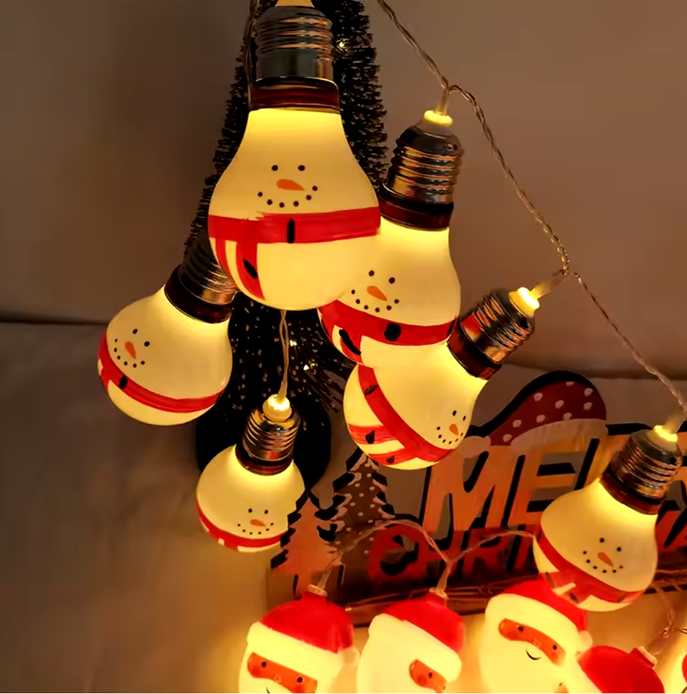 SLSL012-Christmas Decoration Supplies New Led Gift Light String snowman Christmas Cane Christmas Hat Christmas stocking