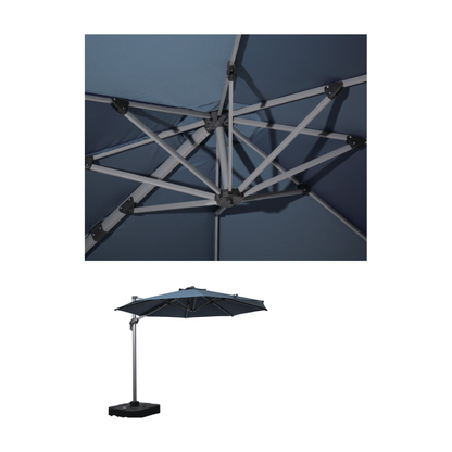 10 Feet 360° Tilt Aluminum Square Patio Umbrella without Weight Base